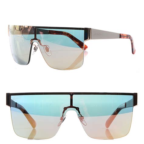 gucci - rimless shield 99 mm square sunglasses|gucci rimless sunglasses for women.